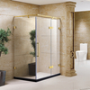 Gouden frameloze swingende glazen deuren scharnierende douche deuren (HY-1382A)