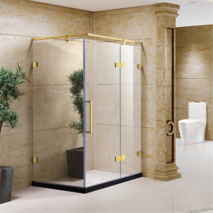 Gouden frameloze swingende glazen deuren scharnierende douche deuren (HY-1382A)