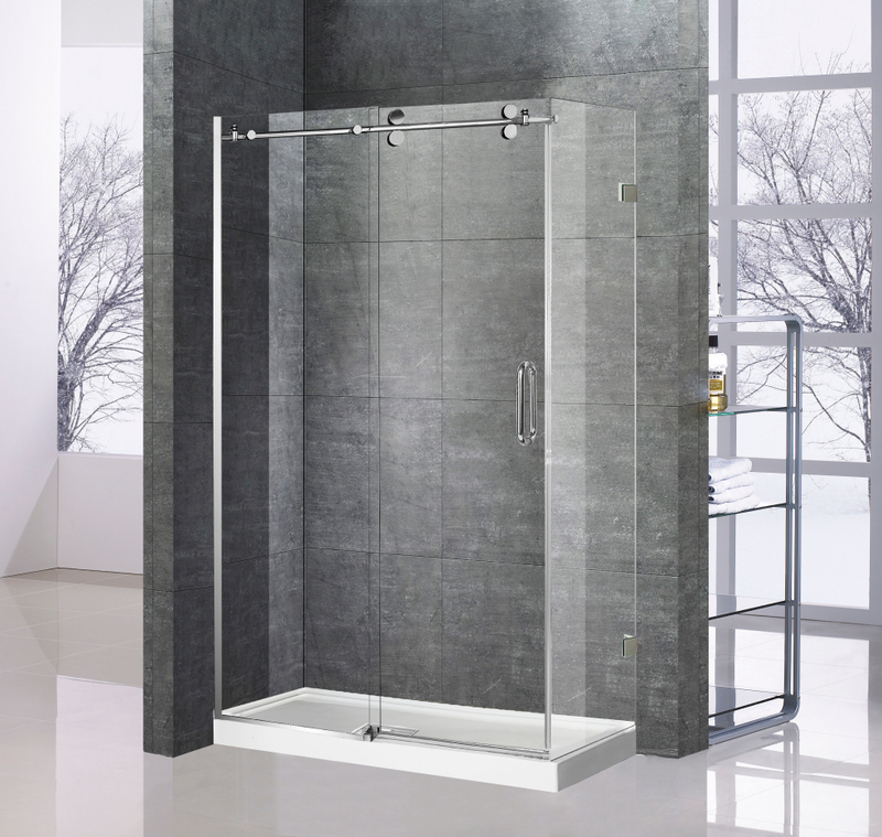 Badkamer Custom Frameloze Glas Glijdende Schuur Douche Deuren (HX420)